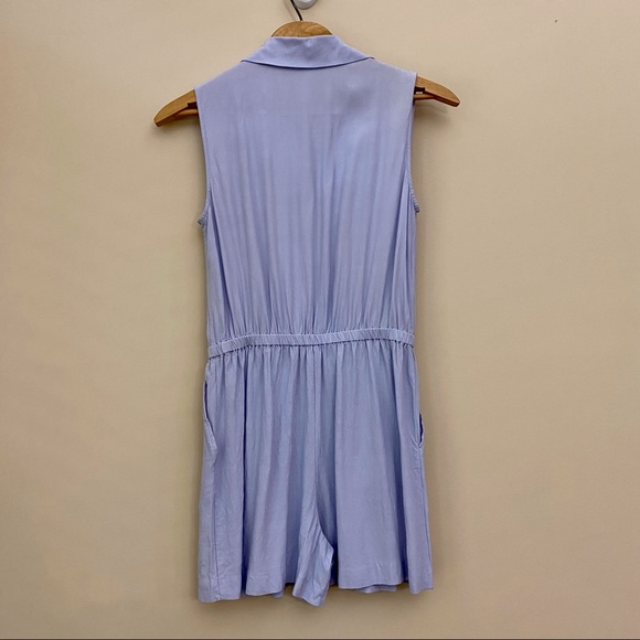 UNIQLO Baby Blue Collared Sleeveless Romper with Pockets Women’s Small - Picture 4 of 8